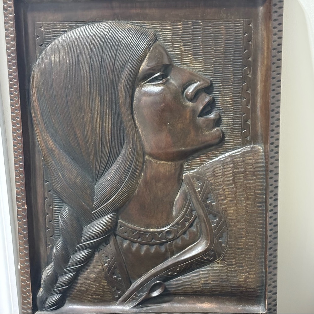 ❤️1960’s Bolivian Native American Mahogany Hand Carved Plaques - Picture 2 of 4